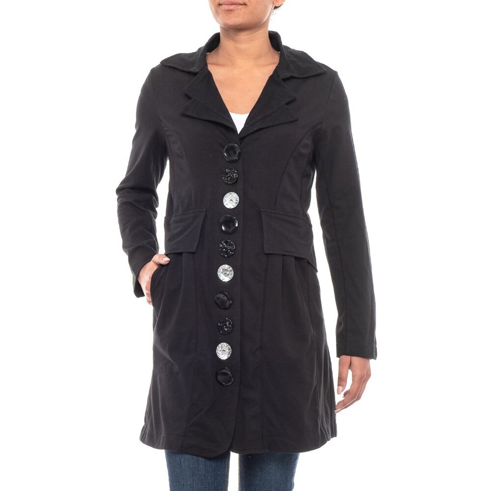 NWT Neon Buddha Black Blazer/Jacket with Pockets and Statement Buttons in Size S - Picture 3 of 13